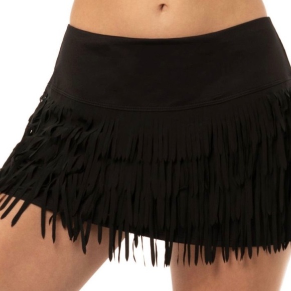 Lucky in Love Dresses & Skirts - Lucky in Love Black Flirty Fringe Tennis Skirt L 12-14